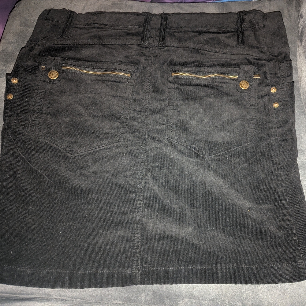NOPPIES Maternity Black Corduroy Cozy Mini Skirt L NWT